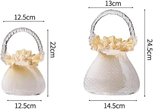 Miniatura 2 de Flower Vase, Glass Handheld Flower Basket Vase - Living Room Home Decoration Ornament(Large)