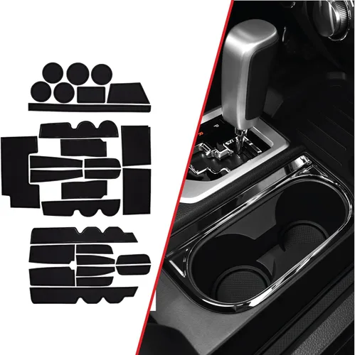 CupHolderHero Compatible con accesorios Toyota Tundra 2014-2021 Premium Custom Interior Antipolvo Antipolvo Insertos Portavasos, Alfombrillas Forro