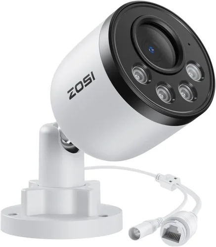 ZOSI Cámara PoE 4K PoE de seguridad, 8MP CCTV resistente a la intemperie para interiores y exteriores, audio unidireccional, visión nocturna de 100