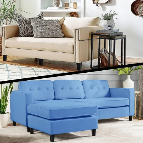 Miniatura 4 de Juego de 6 patas para muebles de 6 pulgadas, color negro, patas otomanas de repuesto para sofá seccional, cómoda, reclinable, mesita de noche