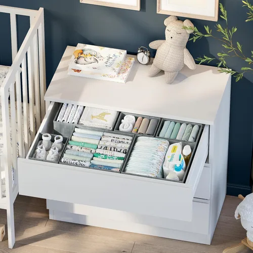 Miniatura 3 de Organizador de Cajones para Ropa Juego de 12 Gris - Organizador de Cómoda Para Guardería, Dormitorio, Armario - El Organizador y Almacenamiento