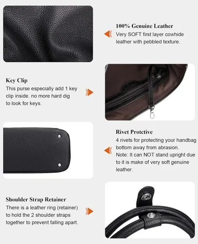 Miniatura 7 de Over Earth Bolsos de hombro para mujer, bolso cruzado de cuero suave