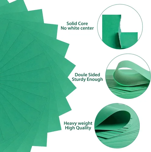 Miniatura 3 de 25 hojas de cartulina verde de Navidad - 8.5" x 11" 92 lb, cartulina de doble cara 250 g/m², papel pesado para manualidades artísticas, tarjetas