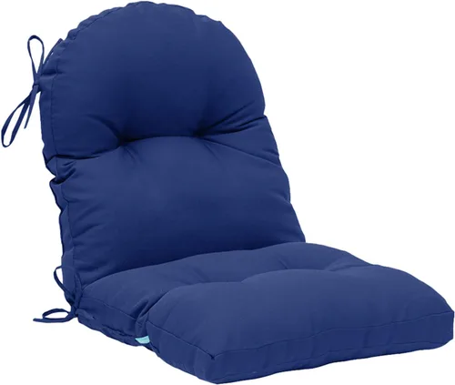Miniatura 23 de QILLOWAY Cojín copetudo para silla de exterior, impermeable, 43 x 20 x 4 pulgadas, antideslizante, almohadilla de repuesto para muebles de mimbre