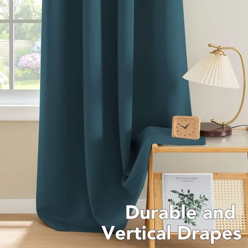 Miniatura 8 de Cortinas opacas de alta calidad con aislamiento térmico para dormitorio o sala de estar, con ojales clásicos en la parte superior