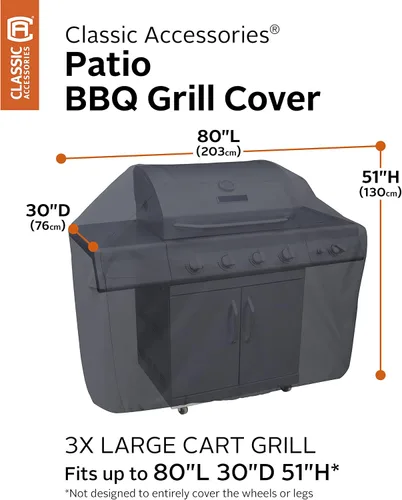Miniatura 5 de Classic Accessories Cubierta para parrilla de barbacoa resistente al agua de 80 pulgadas