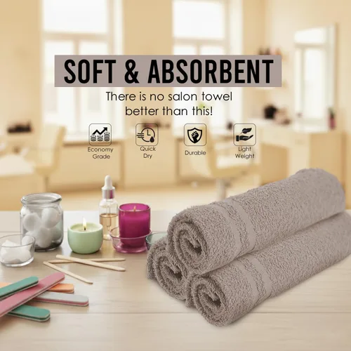 Miniatura 7 de Paquete de 24 Toallas de Mano Arena 100% Algodón Toalla de Spa – 16x26 pulgadas Toallas Faciales Altamente Absorbentes Gimnasio, Toalla para Cabello