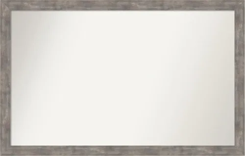 Miniatura 227 de Amanti Art Silver Bathroom Mirror for Over Sink, 24x49 Custom Made Marred Pewter Rectangle Vanity Mirror, Oversize Casual Wood Frame, Hangs Estaño