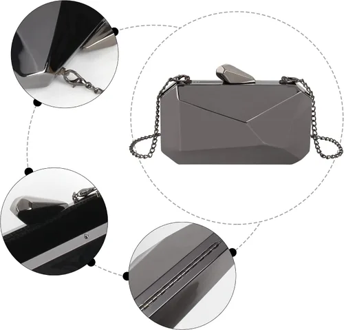 Miniatura 3 de Bolso de mano de metal con patrón de celosía para mujer