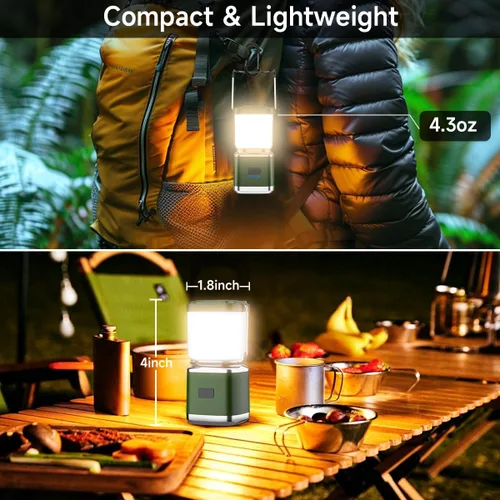 Miniatura 5 de Farol de Campamento Paquete de 2 Faroles para Cortes de Energía, Luces LED de Campamento para Colgar en Tiendas, Lámpara de Tienda de Campaña con 20