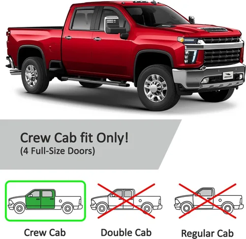 Miniatura 5 de Voron Glass Deflectores de lluvia extra duraderos en el canal para Chevrolet (Chevy) Silverado/GMC Sierra 2500HD/3500HD 2020-2026 de 2 filas y 4