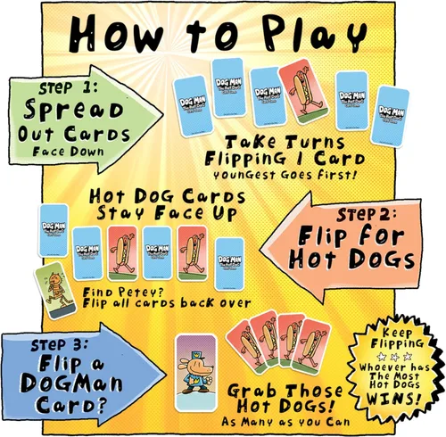 Miniatura 4 de University Games Dog Man Hot Dog - Juego de Cartas en Lata, El Juego de Colección Rápido y Frenético para Niños con Arte de los Libros de Dog Man