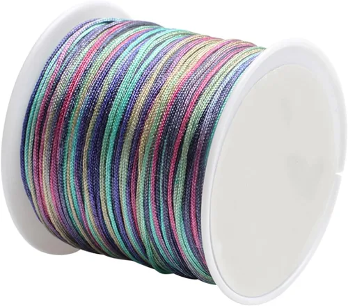 Miniatura 41 de Cordón de nailon para cuentas de 164.0 ft x 0.031 in, hilo de raso satinado de nailon trenzado para manualidades de macramé Mezcla de amarillo 1