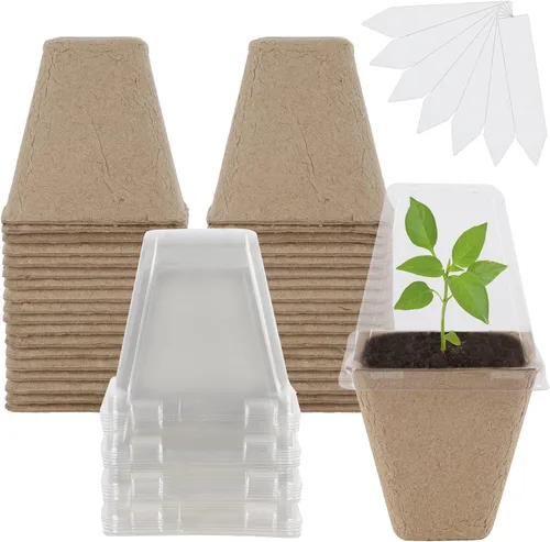 Miniatura 8 de winemana Bandeja de inicio de semillas de 4 pulgadas para semillas de lechuga de hierbas vegetales, macetas para plantas de interior y tierra