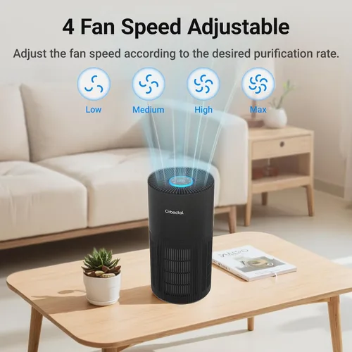 Miniatura 7 de Purificadores de aire para habitaciones grandes del hogar, filtro de aire Cobectal con filtro 3 en 1 que cubre hasta 1650 pies cuadrados, sensor