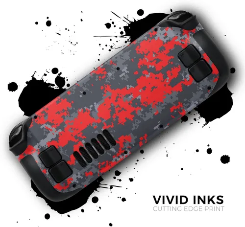 Miniatura 3 de Design Skinz - Compatible con Steam Deck - Calcomanía protectora de vinilo extraíble resistente a los arañazos - Patrón de piel de serpiente roja V3