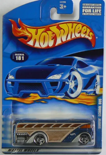 Miniatura 2 de Hot Wheels 2001 Surfin' School Bus Col. #181 AZUL Escala 1:64