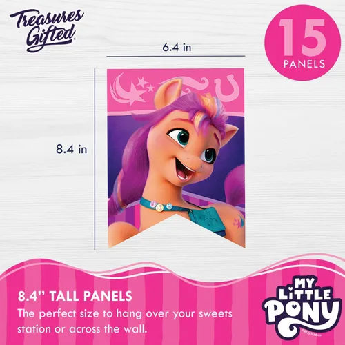 Miniatura 2 de Treasures Gifted Cartel de cumpleaños con licencia oficial de My Little Pony, cartel de feliz cumpleaños, decoraciones de fiesta para paredes