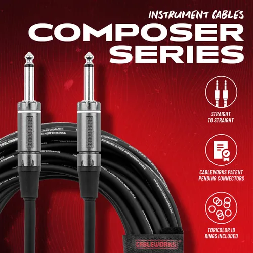 Miniatura 8 de Cableworks by Gator Cases Composer Series Deluxe 3 pies recto a recto cable para instrumentos de guitarra (GCWC-INS-03)