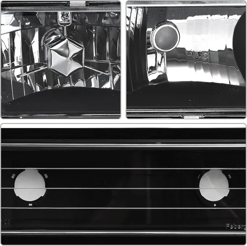 Miniatura 2 de Conjunto de faros delanteros para 1994-1998 Chevy Silverado/Suburban/Tahoe / C10 Pickup/C/K 1500 2500 3500 Camioneta, carcasa negra con reflector
