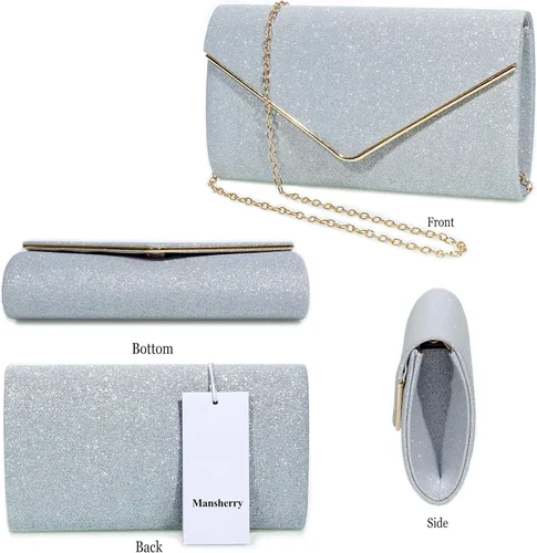 Miniatura 22 de Bolso de noche para mujer, bolso de fiesta brillante para mujer, bolso de fiesta de boda