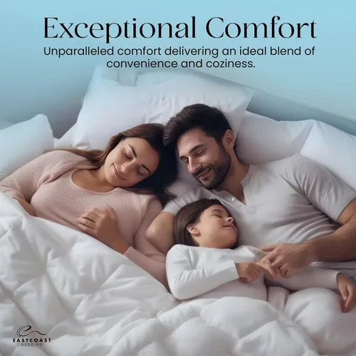 Miniatura 2 de East Coast Bedding Cozy Dream - Edredón de plumón de ganso y plumas, tamaño Queen de 86 x 86 pulgadas, edredón de plumas refrescantes para todas