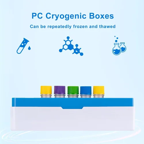 Miniatura 5 de Caja de congelador de laboratorio de PC de 2 pulgadas y 81 pozos, caja de almacenamiento criogénica, caja de almacenamiento criogénica