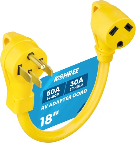 Miniatura 8 de Kohree Adaptador RV de 30 amperios a 110V con protección contra sobretensiones, adaptador de potencia RV de 15 amperios a 30 amperios de 8000 julios