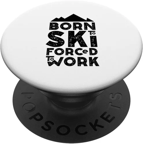 Miniatura 6 de Born for skiing forced to work Apres ski skis PopSockets MagSafe PopGrip for iPhone