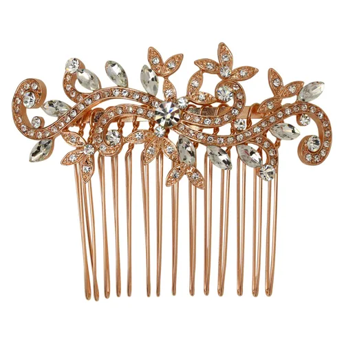 Miniatura 14 de Faship Precioso peine de pelo floral con diamantes de imitación AB