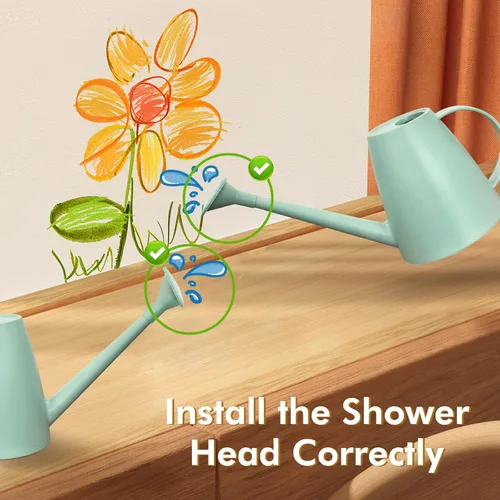 Miniatura 6 de Regadera para plantas de interior y exterior, modernas latas de riego pequeñas con boquilla extraíble, regadera de boquilla larga para plantas Verde