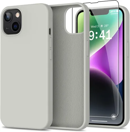 Miniatura 43 de bemal Funda para iPhone 14 Pro con protector de pantalla, silicona líquida de ajuste delgado, forro de microfibra suave, diseñada para mujeres