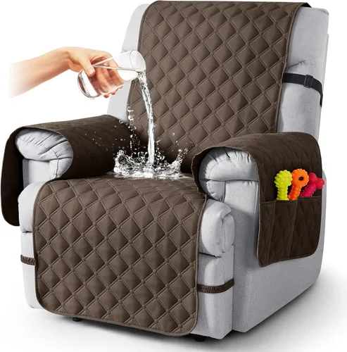 Miniatura 40 de TAOCOCO Fundas reclinables 100% impermeables, con correas para las piernas, funda de sofá reclinable reversible para silla reclinable, protector