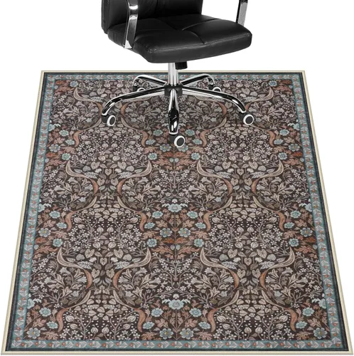 Miniatura 15 de Anidaroel Tapete floral para silla de oficina para suelo de madera, 48 x 60 pulgadas, alfombra para debajo de la silla del escritorio, tapete