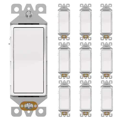 Miniatura 14 de AIDA Paquete de 1 interruptor de luz basculante Decora de 3 vías, interruptores de luz eléctricos con conexión a tierra automática de 15 amperios
