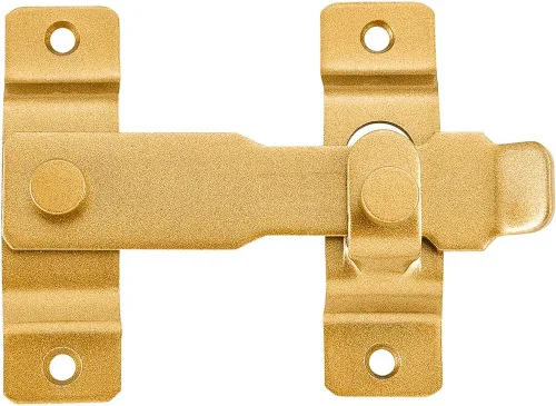 Miniatura 8 de INIRET Pestillos para puerta de granero, 4.33 x 3.23 pulgadas, de acero inoxidable dorado, para puerta de granero, cierre de puerta abatible
