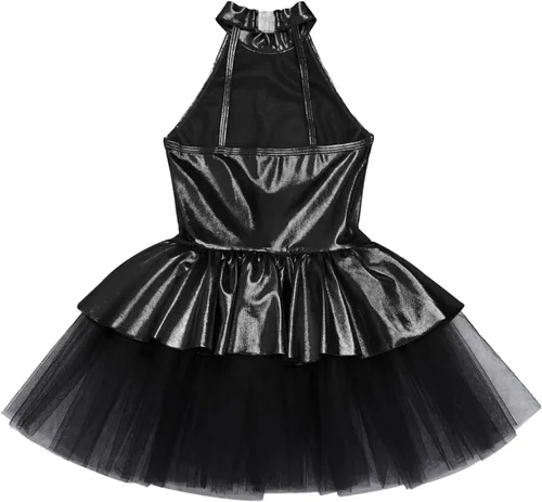 Miniatura 87 de CHICTRY Vestido tutú de ballet con lentejuelas brillantes para niñas y niñas, moderno disfraz de baile latino de jazz