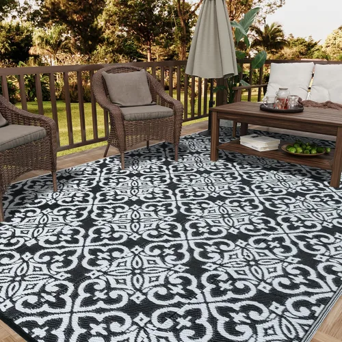 Miniatura 47 de HUGEAR Alfombra para RV Exterior Tapete Impermeable Alfombras para Exteriores 9'x12' para Patios Liquidación Alfombra Exterior Alfombras de Camping