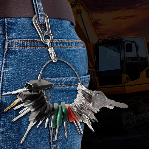 Miniatura 5 de 10 piezas Juego de llaves para equipo pesado, kit de llave maestra de encendido para construcción compatible con John Deere Hitachi Case New Holland