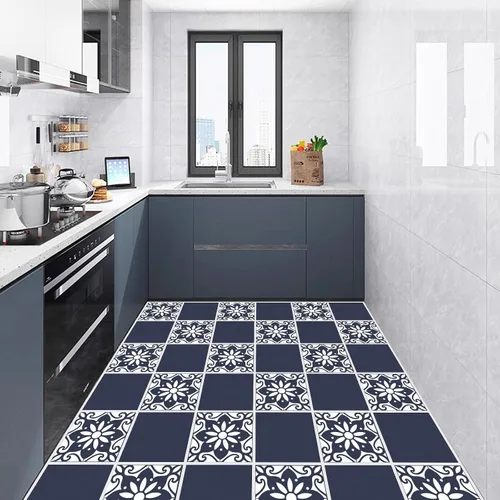 Miniatura 4 de Plantillas grandes para piso, paquete de 2 plantillas de 12 x 12 pulgadas con patrón mexicano Talavera reutilizables, plantillas de pared
