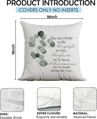 Miniatura 5 de Fundas de almohada con citas familiares de 18 x 18 pulgadas, las mejores cosas de la vida son las personas que amamos, fundas de almohada