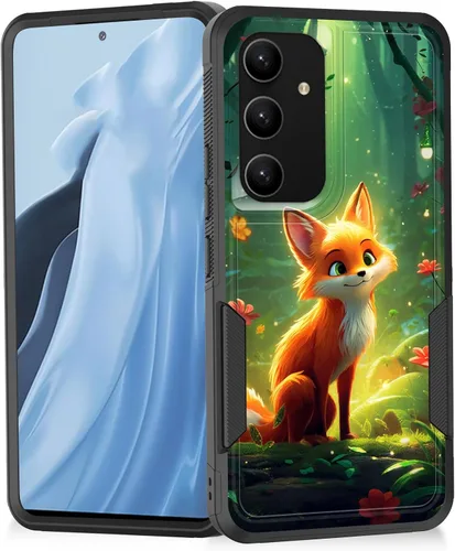 Miniatura 34 de Funda para Galaxy A14 5G, resistente de doble capa híbrida de policarbonato duro, goma suave, a prueba de golpes, funda protectora resistente