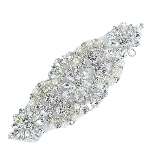 Miniatura 11 de ShiDianYi Vestido nupcial de la boda de la correa de la faja apliques con el cinturón de piedra AB decoración de la cintura del rhinestone nupcial