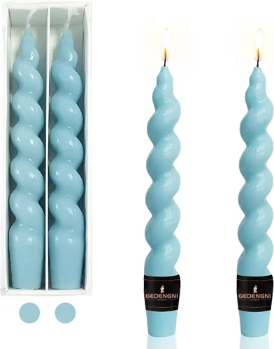 Miniatura 12 de Pink Candlesticks - Juego de 2 velas cónicas en espiral, sin perfume, de 10 pulgadas de largo, velas cónicas sin perfume para decoración del hogar