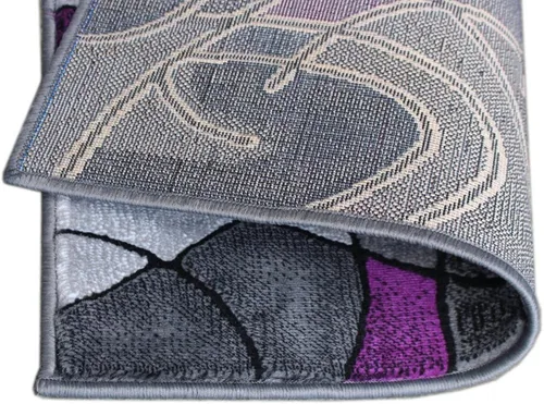 Miniatura 4 de Masada Rugs, Alfombra moderna y contemporánea, color morado, gris y negro (2 pies x 3 pies)
