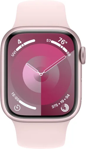 Miniatura 2 de Apple Watch Series 9 [GPS + Cellular 41mm] Smartwatch con caja de aluminio rosa y correa deportiva rosa S/M. Rastreador de fitness, aplicaciones
