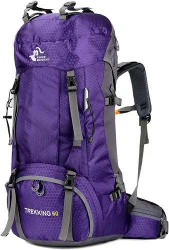 Miniatura 18 de Bseash Mochila impermeable de 60 L para senderismo y campamento con cubierta para lluvia, mochila grande para deportes al aire libre, mochila