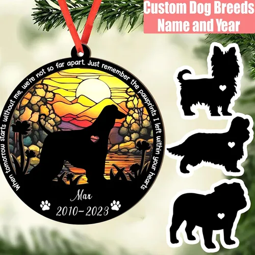 Miniatura 3 de Adorno personalizado para atrapasoles de sabueso afgano, adorno de Navidad de sabueso afgano – Regalo para perro amante, sabueso afgano