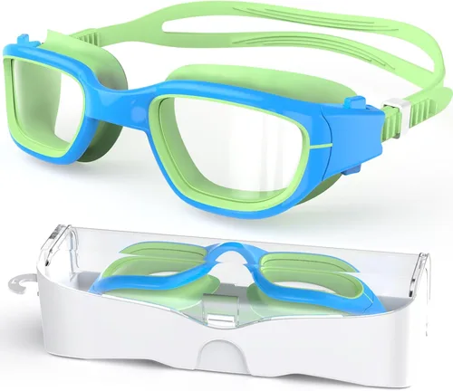 Miniatura 13 de Gafas de natación para niños, gafas de natación para niños de 6 a 14 años, gafas de piscina con protección UV antivaho para niños y niñas Azul