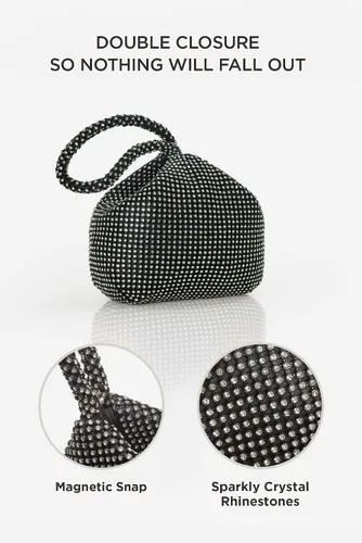 Miniatura 4 de BABEYOND - Bolso de mano con diamantes de imitación para mujer, con diseño brillante de triángulo, para fiesta de los años 1920, graduación, boda